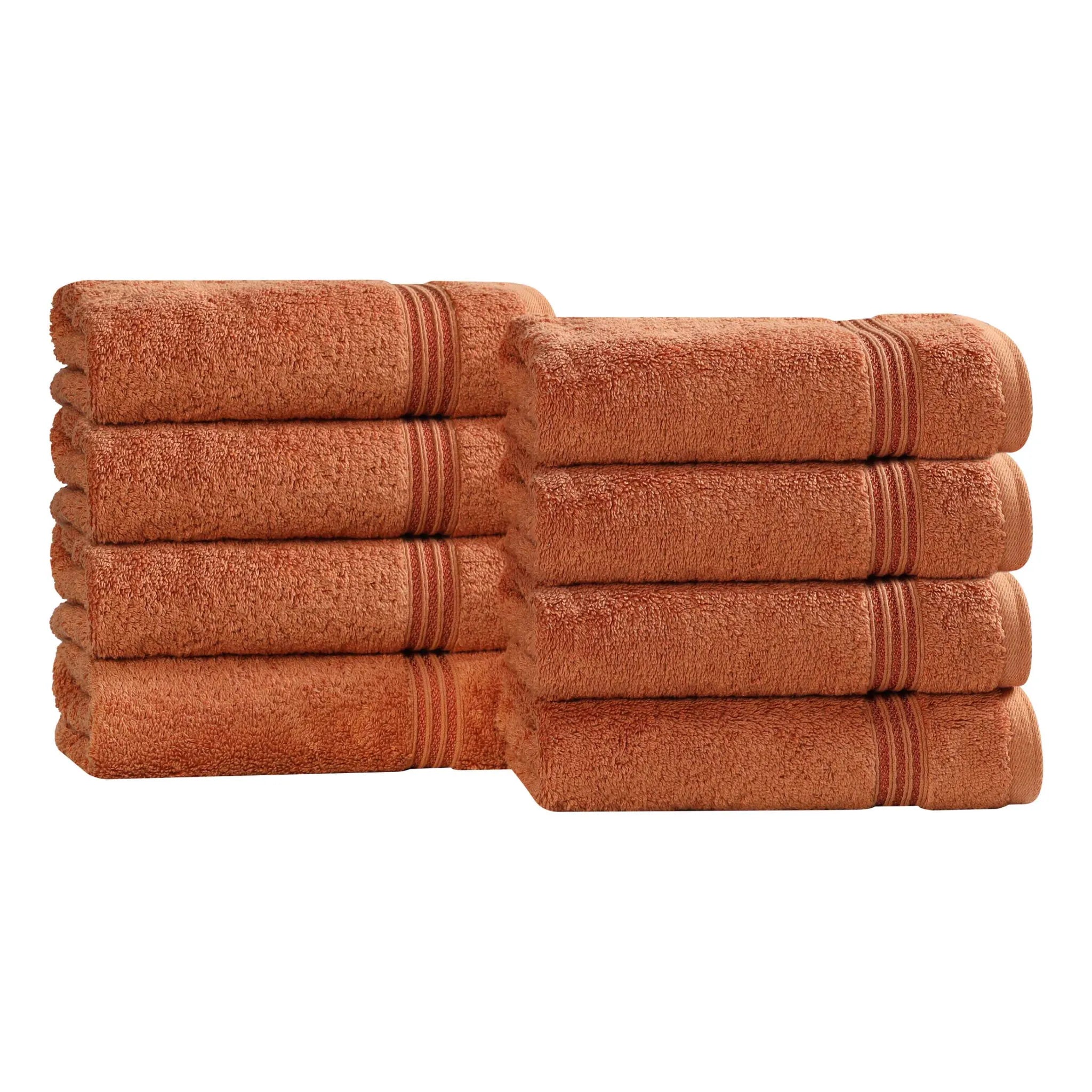 Premium 100% Egyptian Cotton Plush Hand Towels - Ultra Soft & Absorbent Bath Towel Set of 8 for Bathroom, Kitchen & Spa Luxury (24x16 Inches)