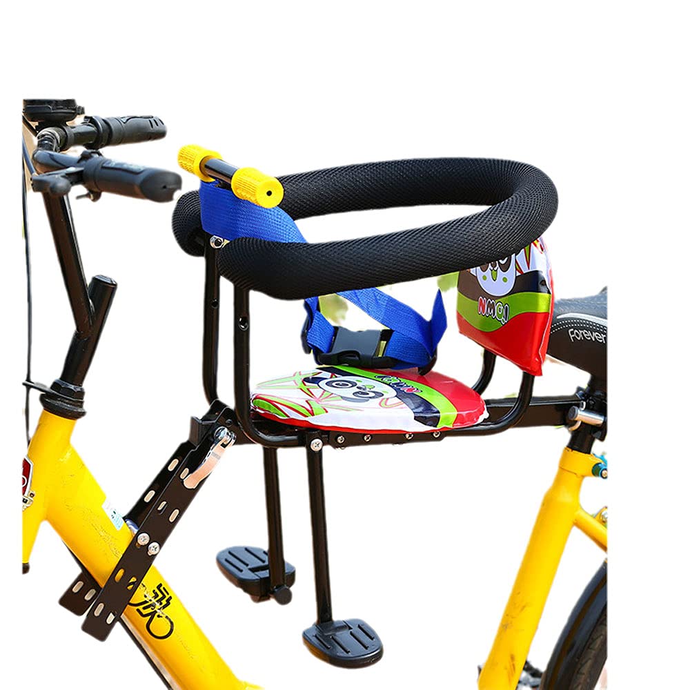 **Front Mounted Child Bike Seat with Safety Handrail & Footrest - Adjustable & Detachable Toddler Bicycle Carrier for Comfortable Parent-Child Cycling - Perfect for Commuting, Park Rides & Family Outings**