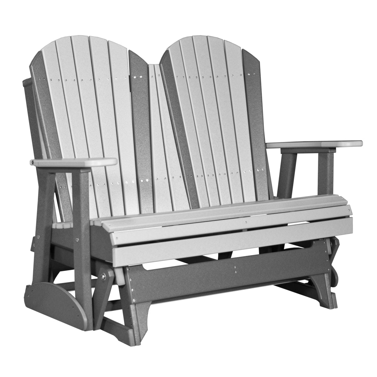 LuxCraft 4-Foot Adirondack Glider Chair - Outdoor Patio Swing for Garden, Porch & Backyard Relaxation