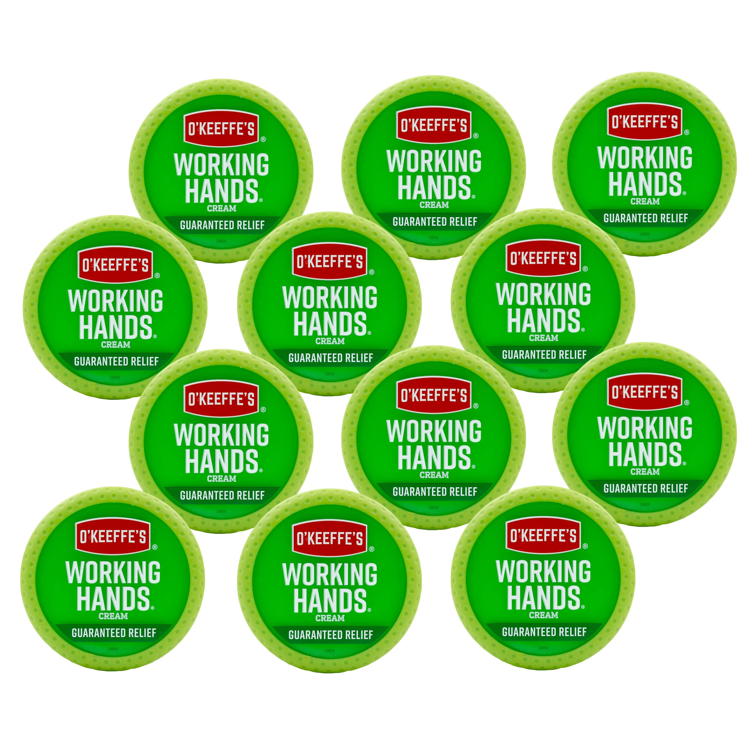 O'Keeffe's Working Hands Hand Cream for Extremely Dry, Cracked Hands - 3.4 oz Jar (12 Pack) - Intense Moisturizing & Repairing Skincare - Perfect for Mechanics, Gardeners & Winter Hand Care