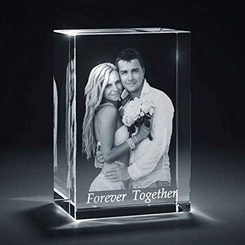 3D Crystal Photo Personalized Custom Engraving - Unique Memorial Keepsake Gift for Birthday, Wedding, Mother's Day, Valentine's & Christmas (XL Rectangle) - Perfect for Home Decor, Office Display & Special Occasions