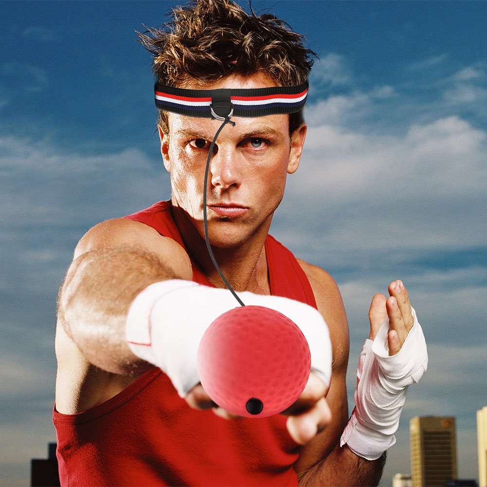 VGEBY Speed Exercise Ball Punching Reflex Training Set - Improve Punch Focus & Boxing Skills for Adults (Red Headband) | Boxing Equipment, MMA Training, Home Workout & Fitness Accessories
