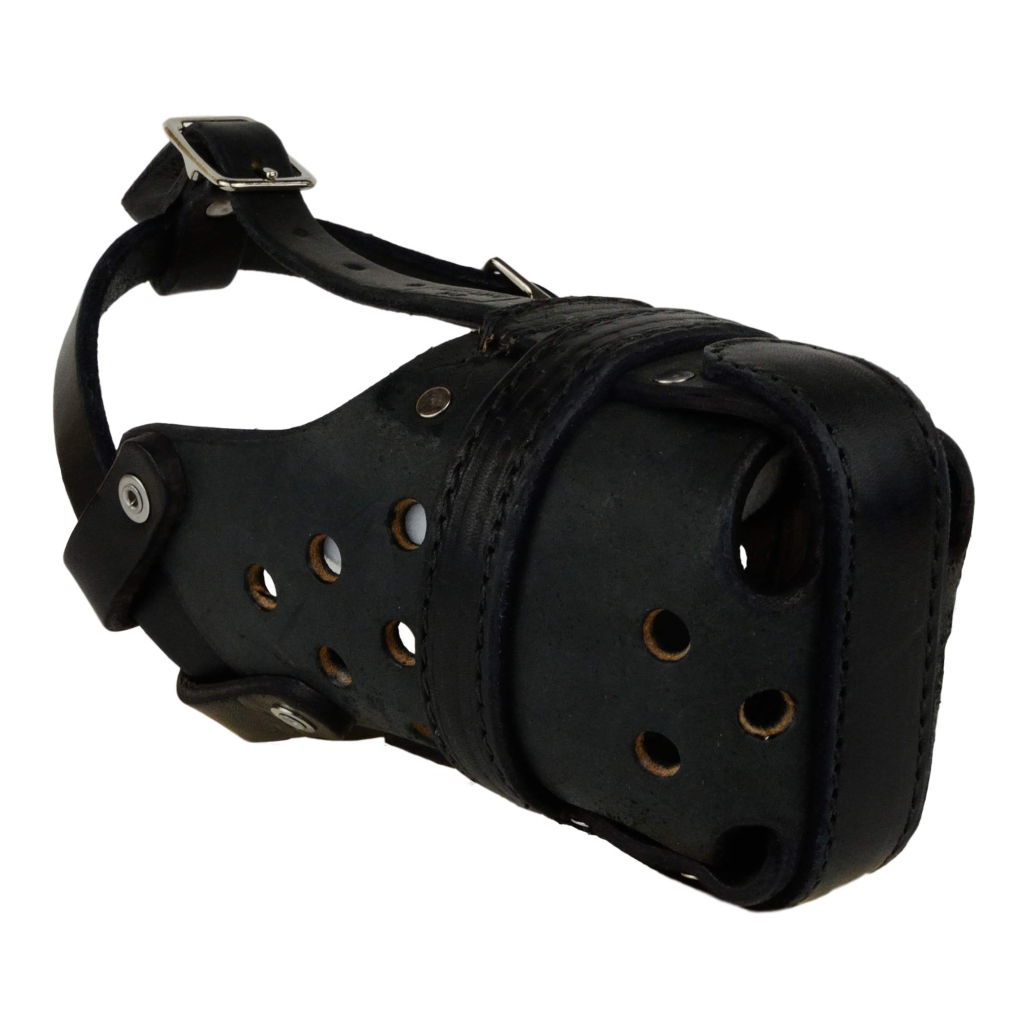 Leather Police Dog Muzzle for Small Dogs - Durable & Adjustable Dog Muzzle for Training, Grooming, and Safety - Perfect for Aggressive or Anxious Dogs
