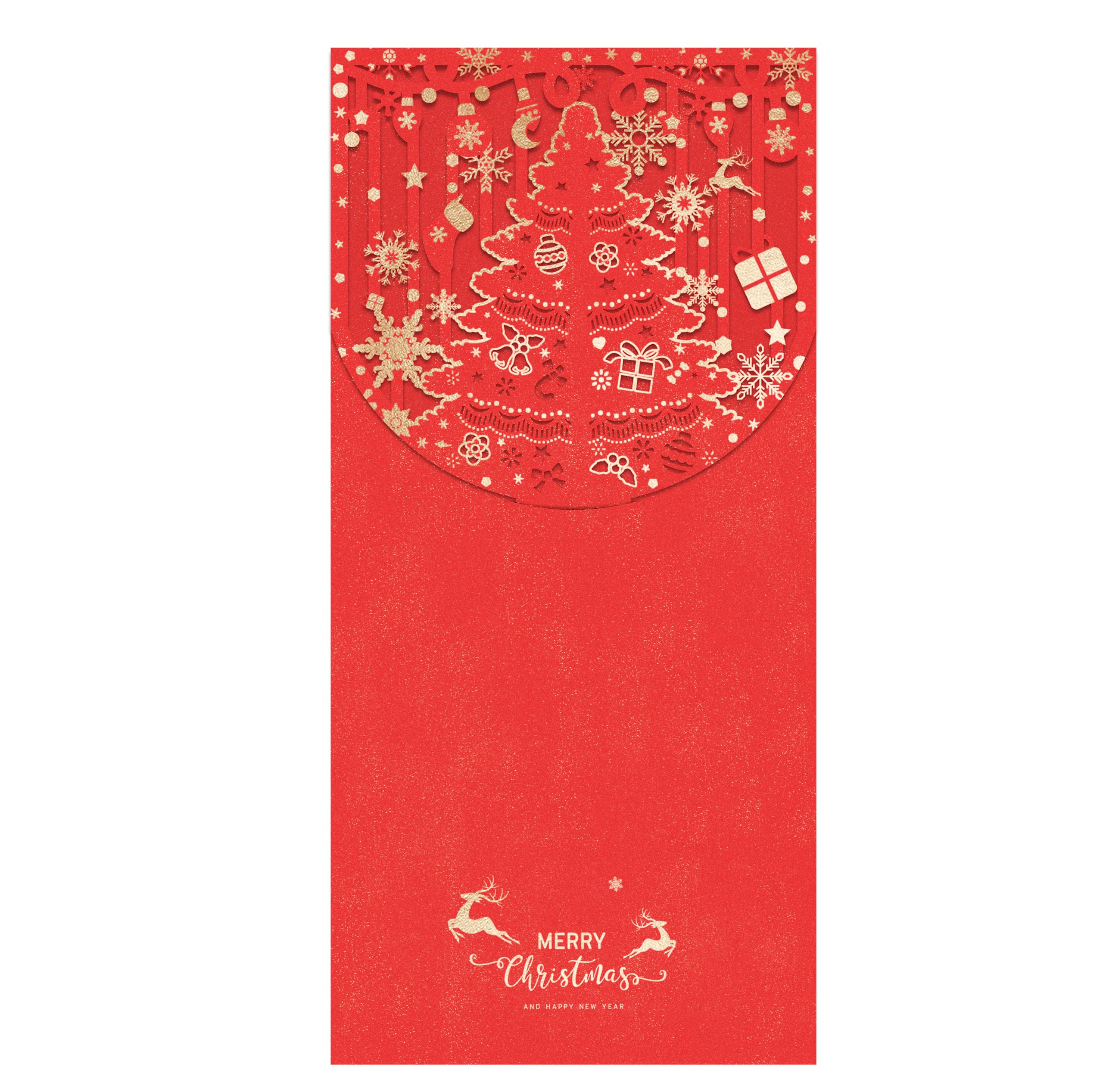 12 Pcs Christmas Money Holder Envelopes for Cash Gifts - Gold Foil & Laser Cut Holiday Currency Envelopes - Perfect for Christmas Cash Stuffing, Holiday Gifting & Party Favors (Red)