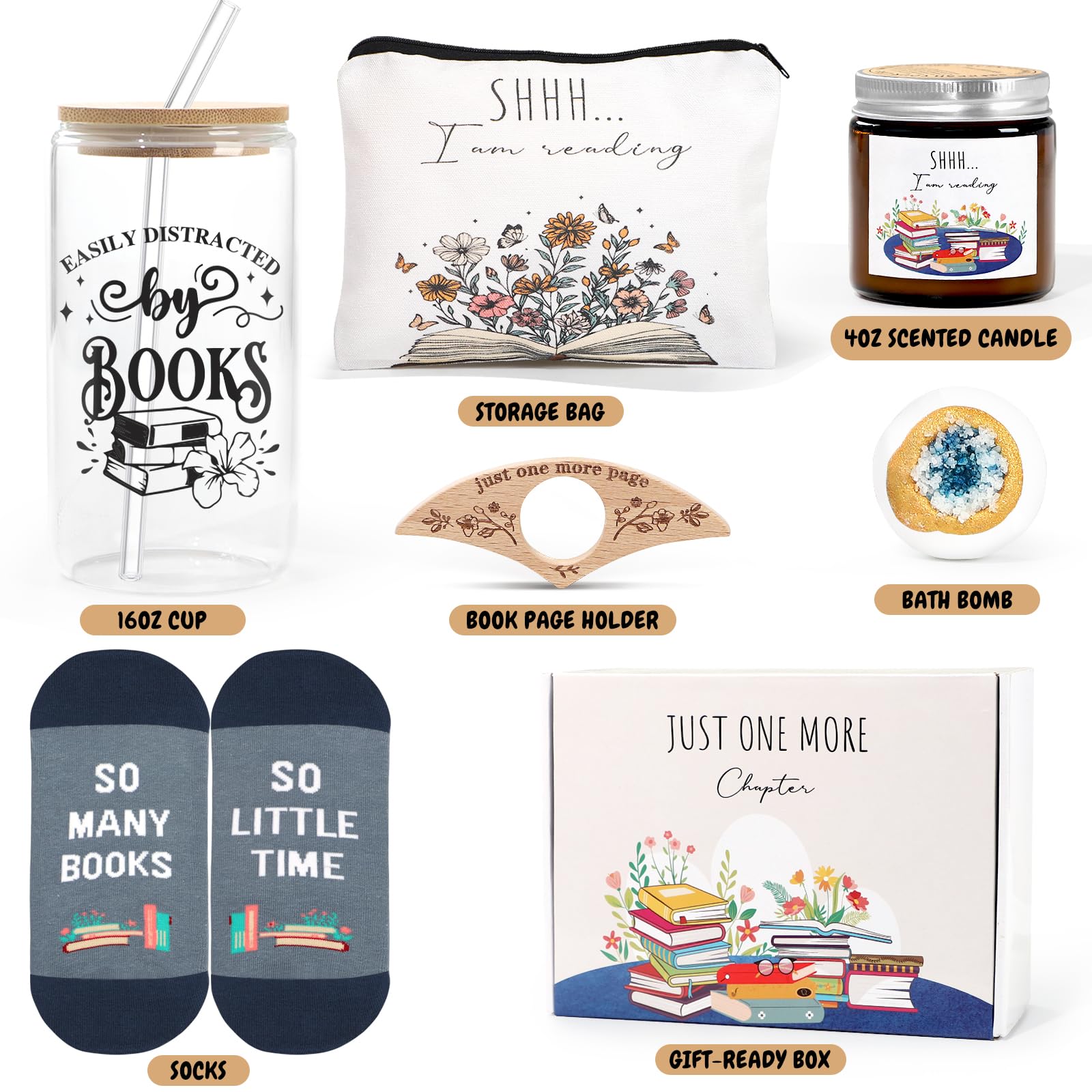 6 PCS Book Lovers Gift Set for Women & Girls - Perfect for Readers, Librarians & Bookworms - Thoughtful Birthday Gifts for Book Enthusiasts - Ideal for Book Clubs, Reading Nooks & Literary-Themed Parties