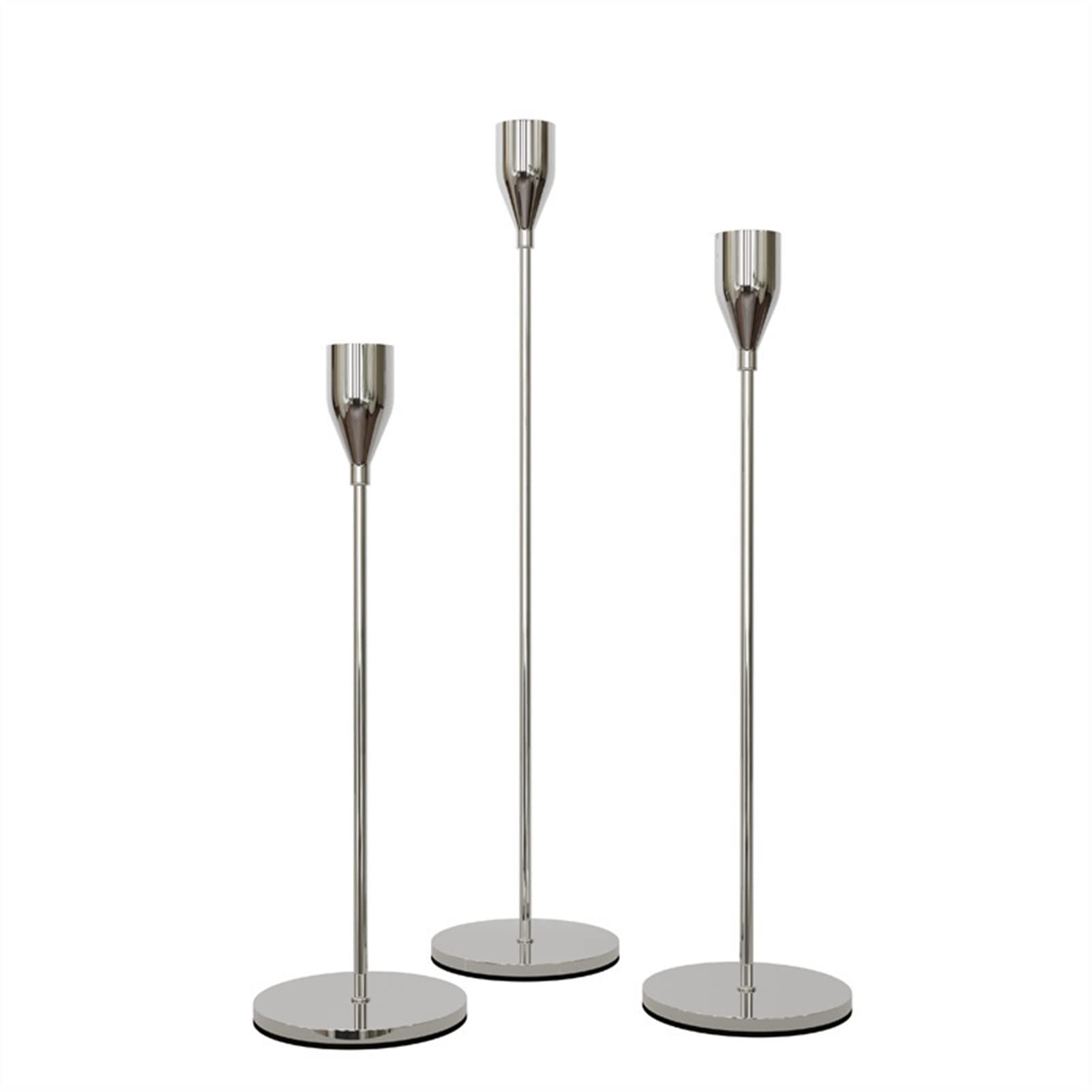 YSYSPJM 3-Piece European Metal Candle Holders Set - Golden Taper Candlestick Holders for Wedding, Bar, Party & Home Decor - Elegant Living Room & Dining Table Centerpiece Decorations