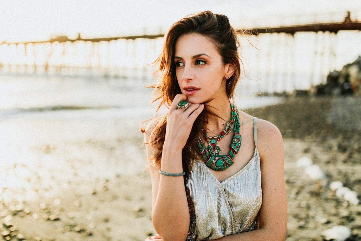 Annapurna Peaks Turquoise Necklace - Handmade Sterling Silver Pendant for Women - Boho Chic Jewelry Gift for Her - Perfect for Casual Wear, Weddings & Special Occasions