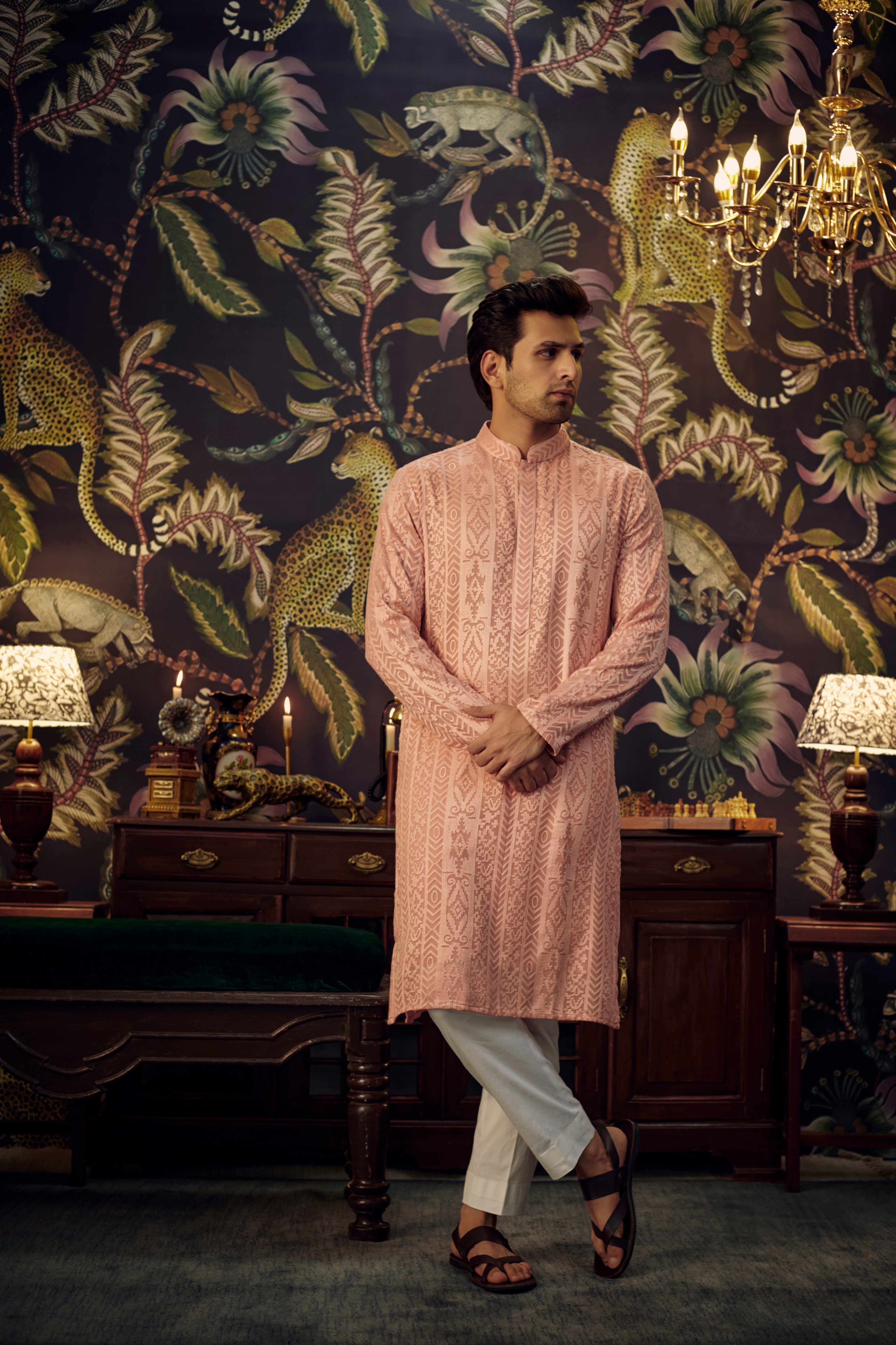 Stylish Peach Chikankari Kurta for Women - Traditional Indian Embroidered Cotton Tunic Top - Perfect for Festivals, Weddings & Casual Wear
