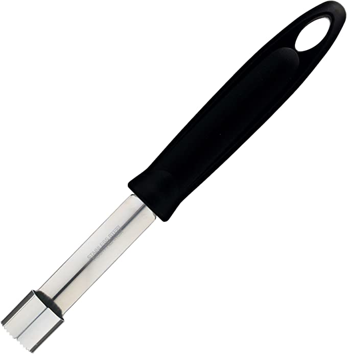 Premium Stainless Steel Apple Corer with Ergonomic Black Handle - Easy Fruit Coring for Baking, Cooking & Healthy Snacks