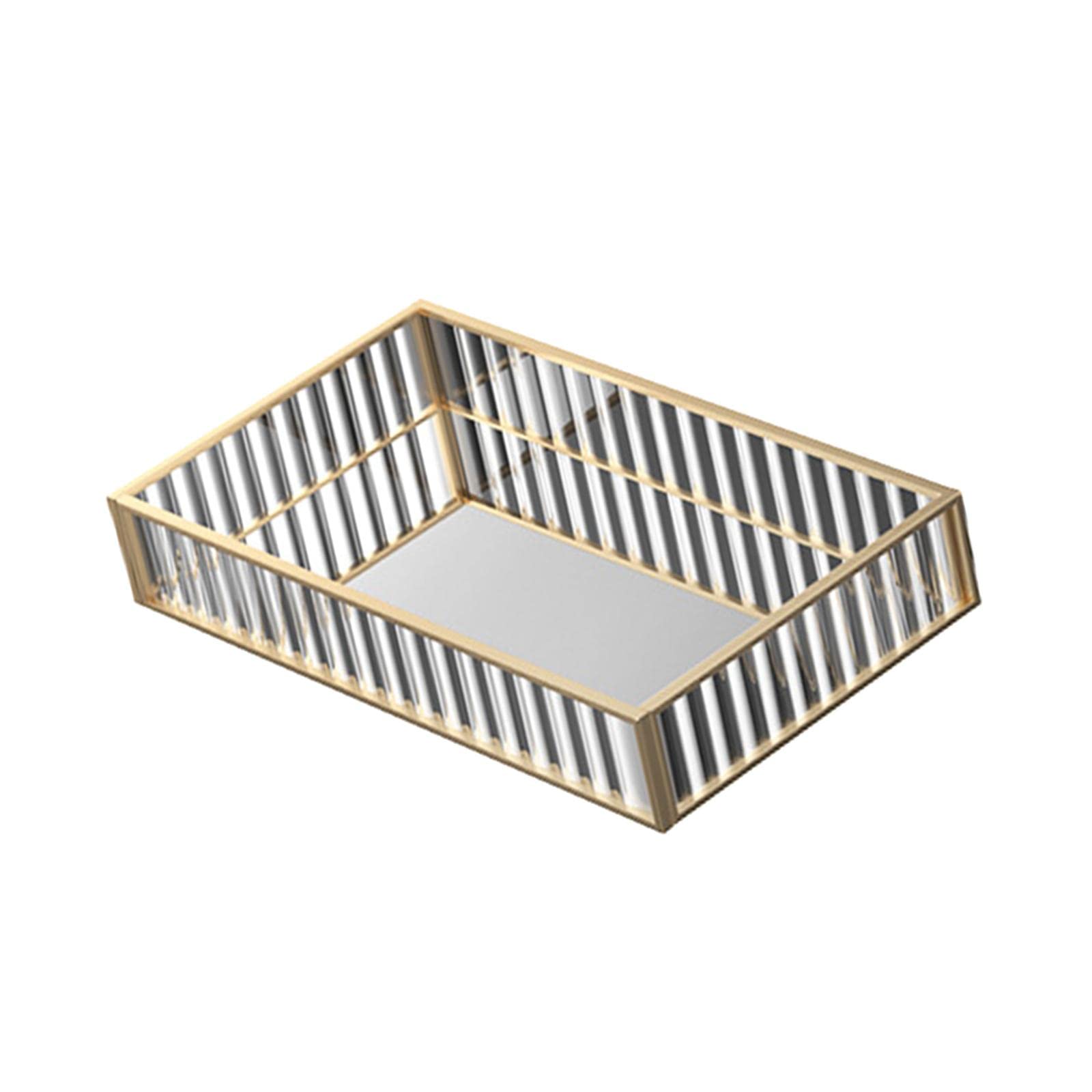 Baoblaze Decorative Mirror Tray - Elegant Jewelry Organizer for Necklaces, Rings & Perfume | Perfect for Vanity Display, Bathroom Decor & Gift Giving