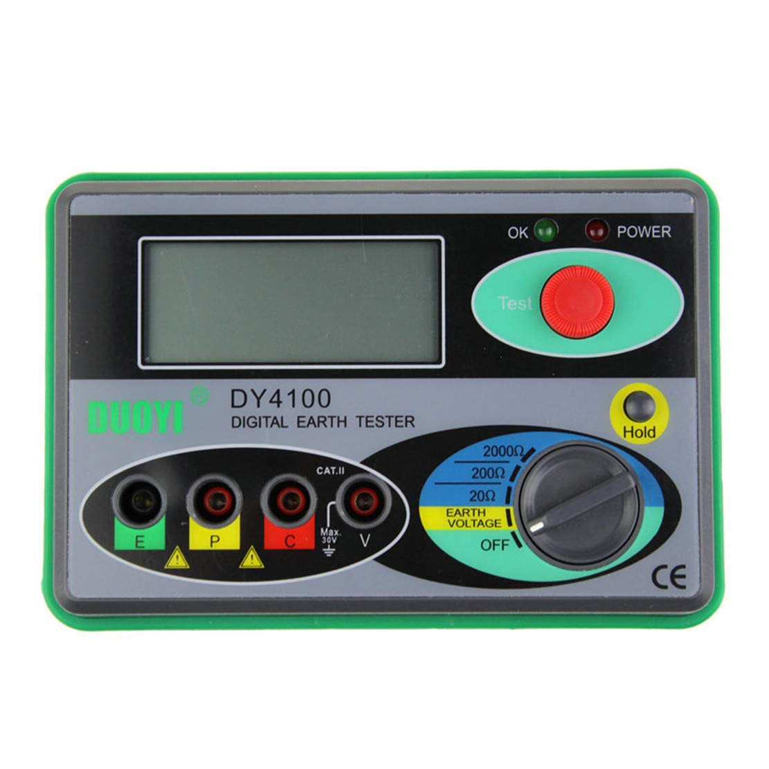 DY4100 Digital Earth Ground Resistance Tester Meter 0.01Ω-2000Ω with LCD Display - Professional Soil Resistivity Measurement Tool for Electricians, Engineers & DIY Projects - Perfect for Home Wiring, Industrial Equipment & Solar Panel Grounding Systems