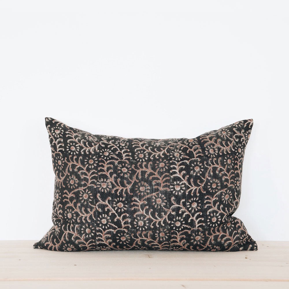 Handmade Linen Block Printed Pillow Cover No. 0928 - Bohemian Home Decor for Living Room, Bedroom & Sofa