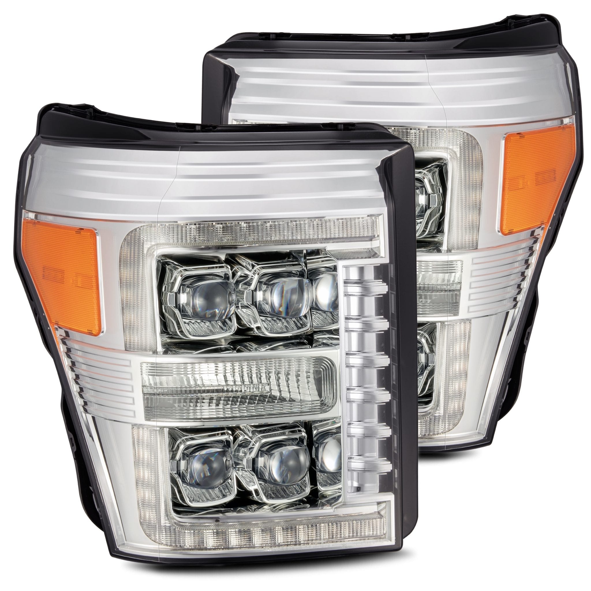 2011-2016 Ford Super Duty NOVA Series LED Projector Headlights - Chrome Housing - Alpha Rex 880148 - Upgrade Your Truck Lighting for Night Driving & Off-Road Adventures