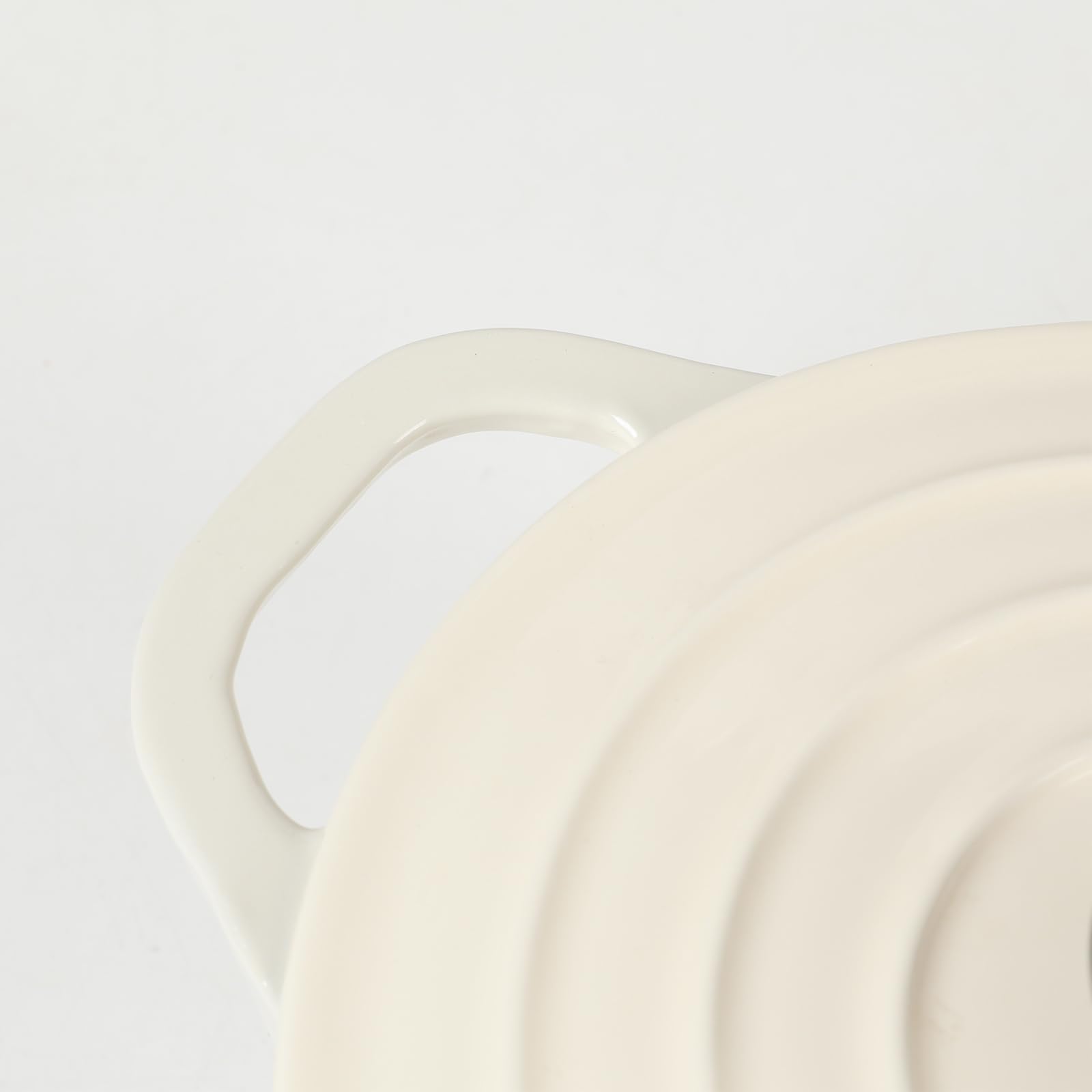 HAWOK 1.5 Quart Enameled Cast Iron Dutch Oven - Creamy White Mini Pot for Baking, Braising & Serving - Perfect for Soups, Stews, Casseroles & Individual Portions