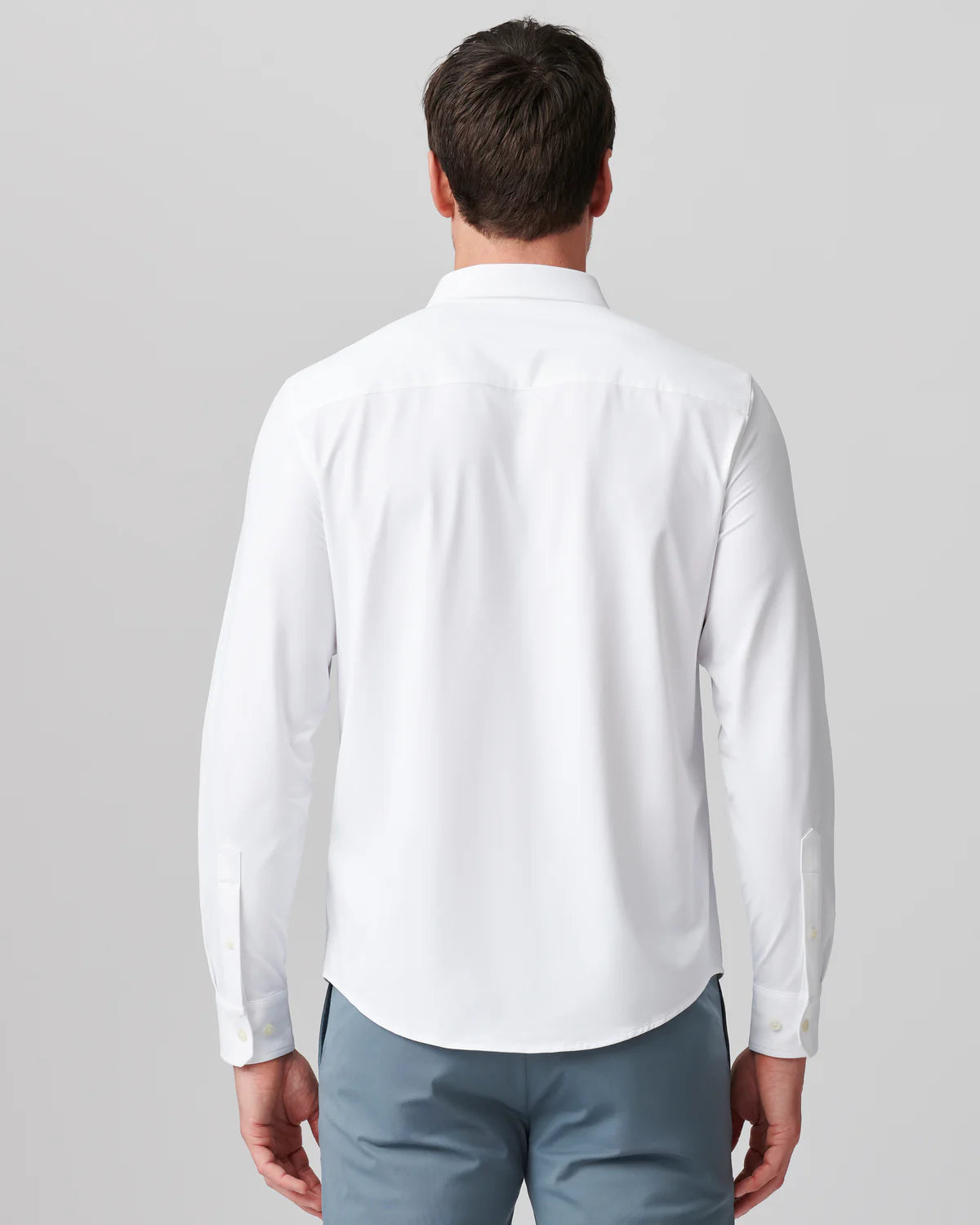Rhone Men's Commuter Classic Fit Sport Shirt - Moisture Wicking, Breathable Business Casual Shirt for Work & Travel - White