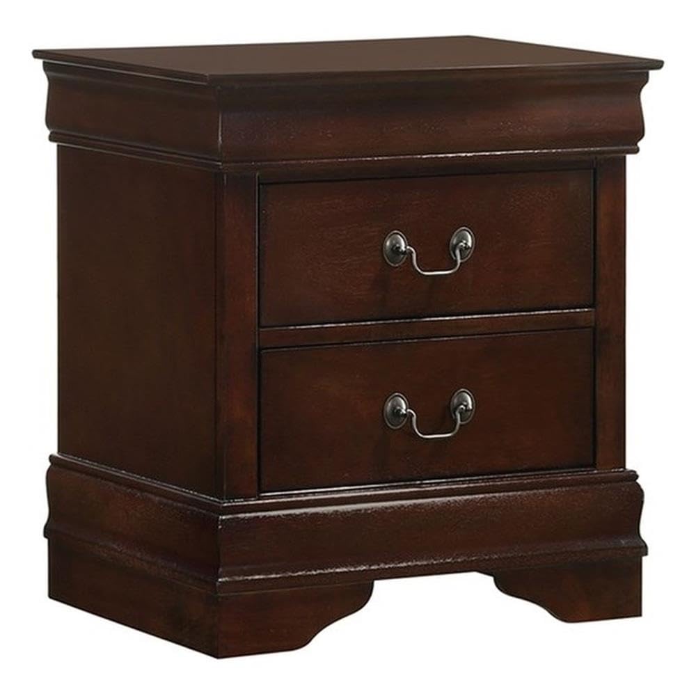 Picket House Furnishings Ellington 2-Drawer Cherry Nightstand - Bedroom Side Table with Storage for Bedside Essentials | Perfect for Master Bedroom, Guest Room & Apartment Decor