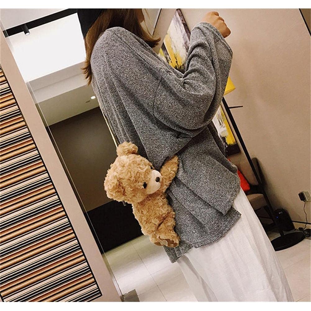 Cute Teddy Bear Crossbody Bag for Women & Girls - Plush Stuffed Coin Purse with Adjustable Strap - Perfect for School, Travel, and Everyday Use