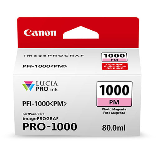Canon PFI 1000 PM LUCIA PRO Photo Magenta Ink Tank - 80ml High-Quality Printer Ink for Professional Photography & Art Prints - Perfect for Epson, Canon Printers & Photo Studios