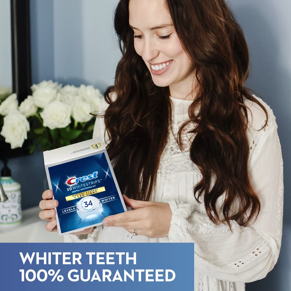 Crest 3D Whitestrips Professional Teeth Whitening Kit with LED Accelerator Light - 40 Strips (20 Treatments) for Brighter Smile - At Home Teeth Whitening for Special Occasions & Daily Confidence Boost