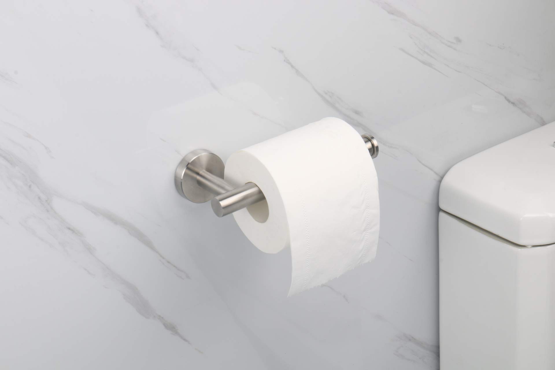 Sturdy 304 Stainless Steel Wall Mounted Toilet Paper Holder - Brushed Nickel Bathroom Tissue Roll Dispenser for Toilet, Kitchen & RV - Rustproof & Easy Installation Home Essential
