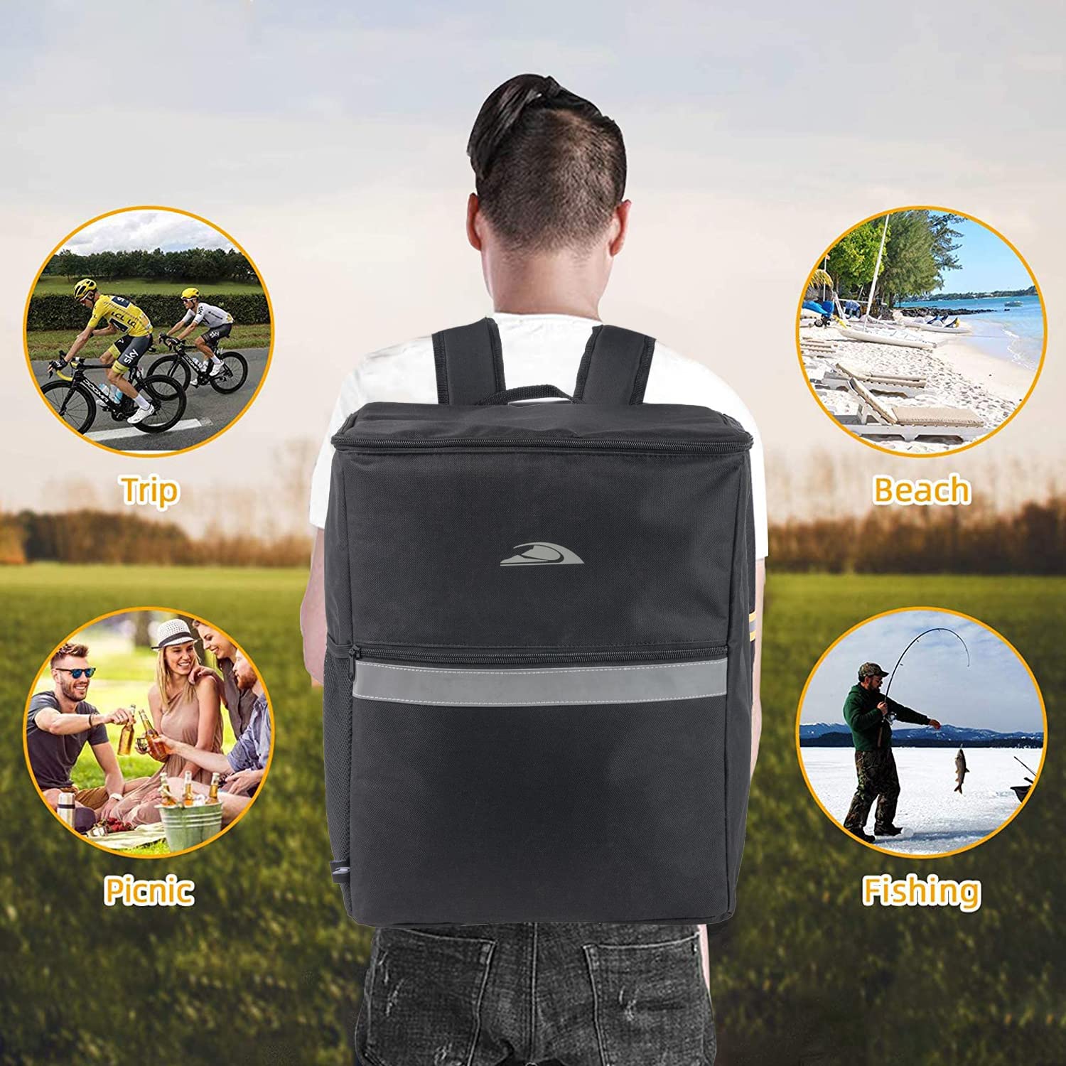 Insulated Food Delivery Backpack with Cup Holders - Perfect for Groceries & Dashers