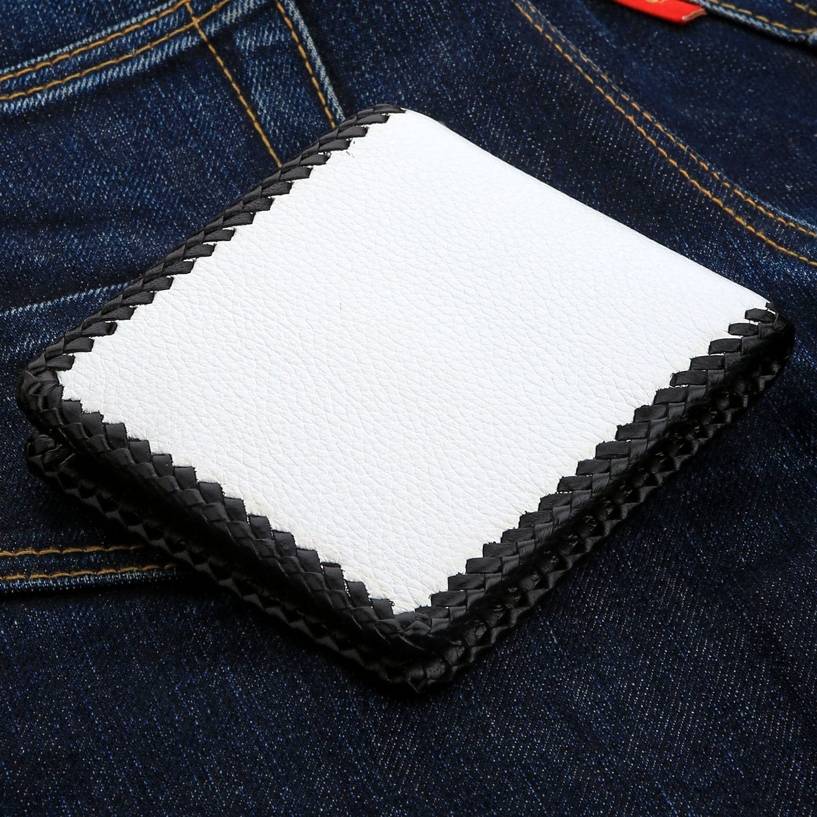 Gothic Style Genuine Leather Biker Wallet for Men - Handcrafted Inlaid Design - Perfect for Motorcycle Riders & Everyday Use