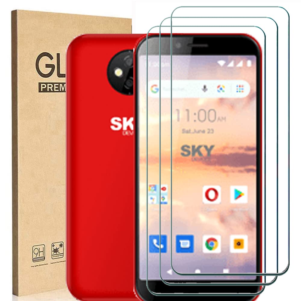 [3 Pack] Sky Devices Elite J55 Tempered Glass Screen Protector - 9H Hardness, Anti-Scratch, Bubble-Free - Protective Film for Sky Devices Elite J55 - Perfect for Everyday Use, Gaming, and Work