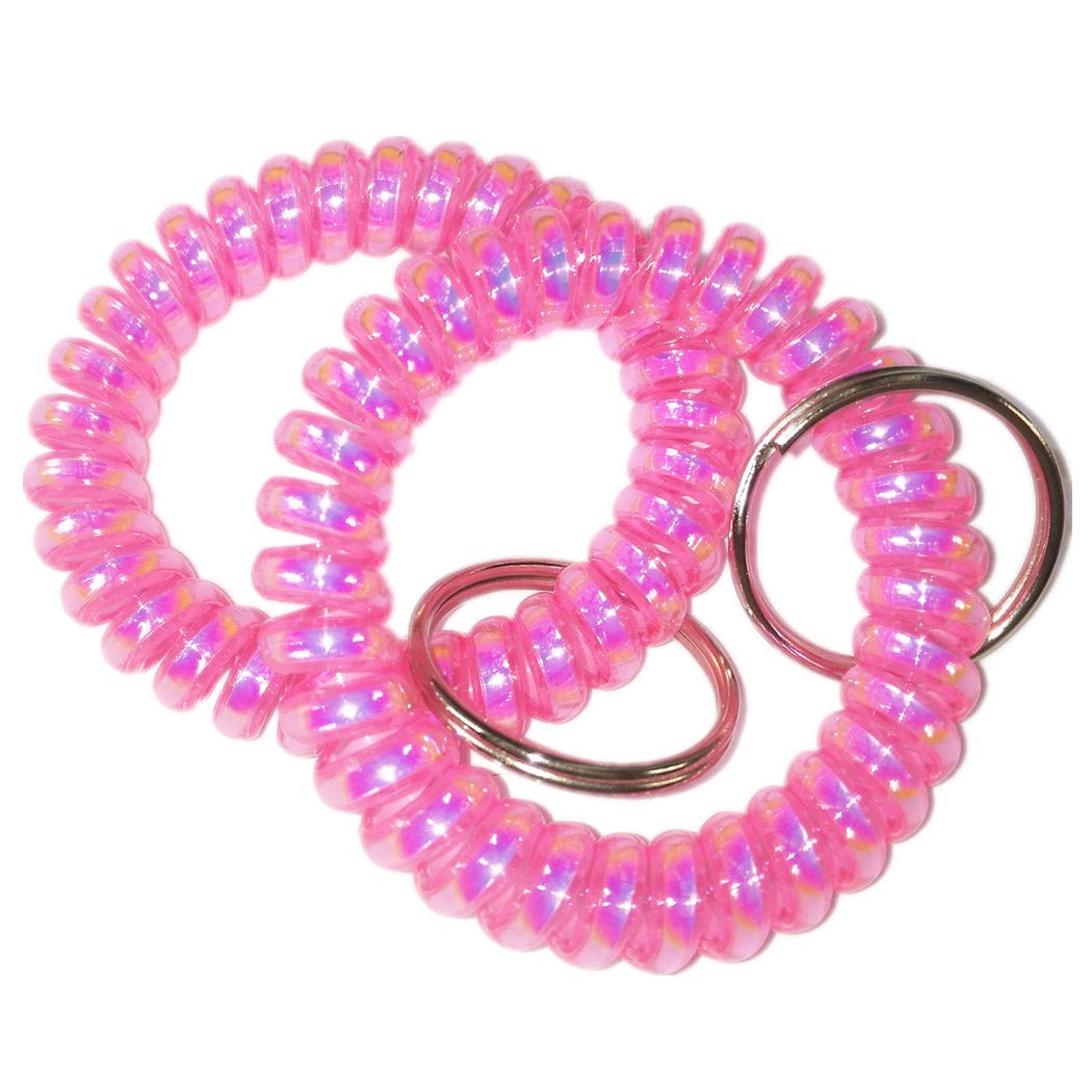Flexible Soft Plastic Spiral Wrist Keychain Holder - 7 Pack Coil Band for Keys, Phone, ID Badge - Perfect for Gym, Office, Travel & Outdoor Activities