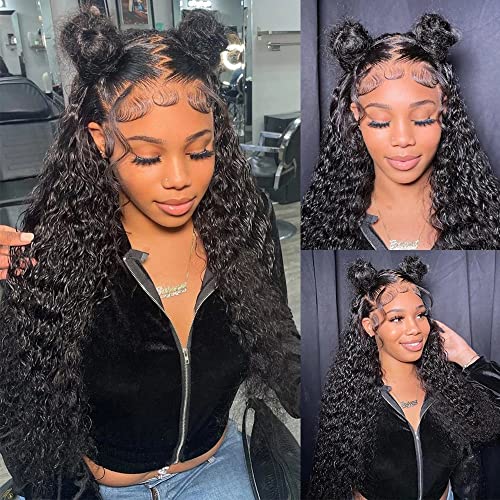 13x6 Deep Wave Lace Front Wigs Human Hair - HD Lace Frontal Wigs for Black Women | Glueless Curly Lace Front Wig with Baby Hair | 150% Density Natural Color (26 Inch) | Perfect for Daily Wear, Parties, Weddings & Special Occasions