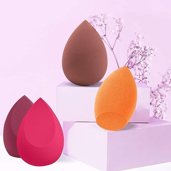 4Pcs Makeup Sponge Set - Multi-Shape Blenders for Dry & Wet Use - Perfect for Flawless Foundation Application