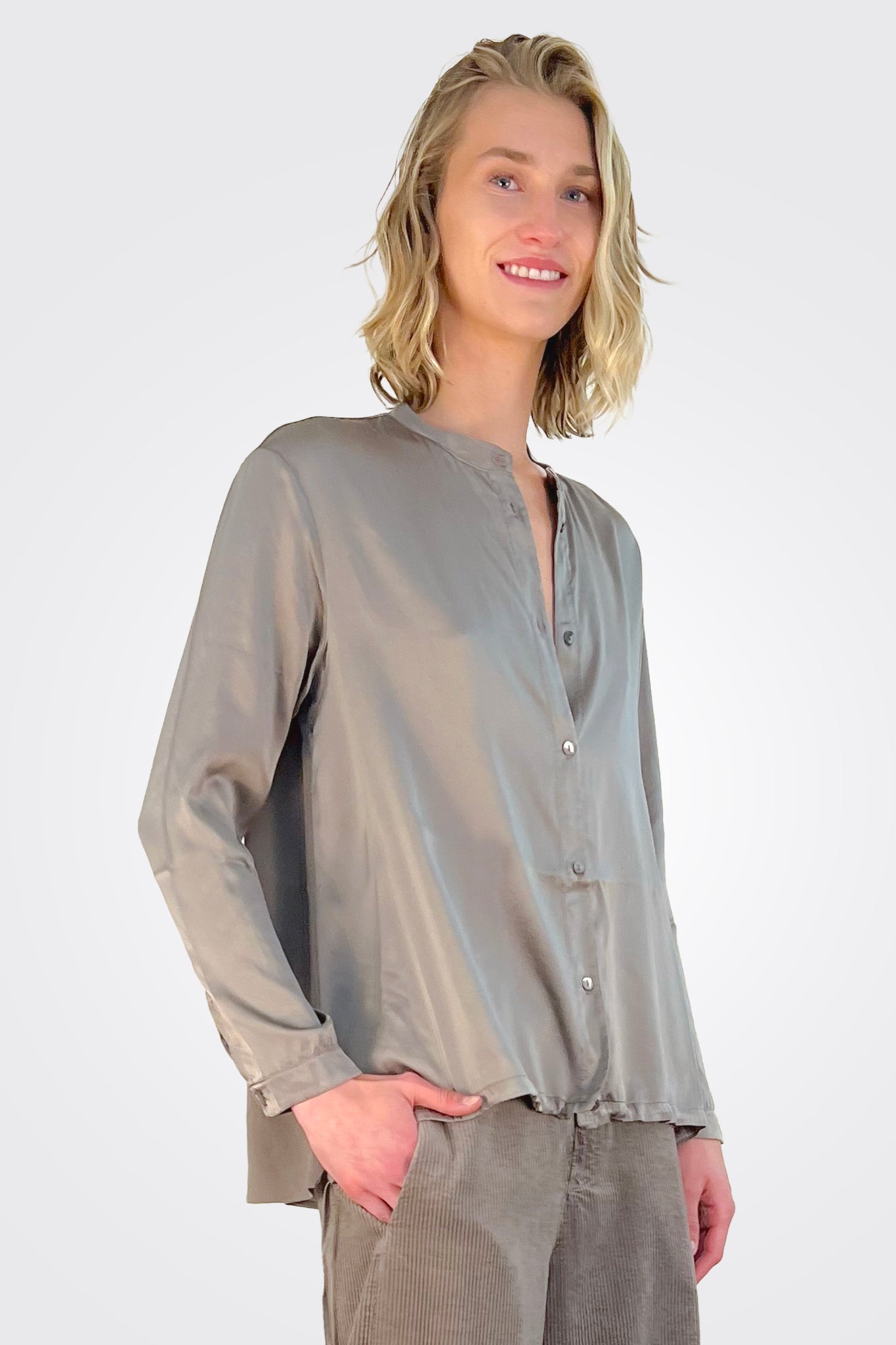 Men's Casual Taupe Button Down Tie Shirt - Slim Fit Dress Shirt for Office, Date Night & Formal Events