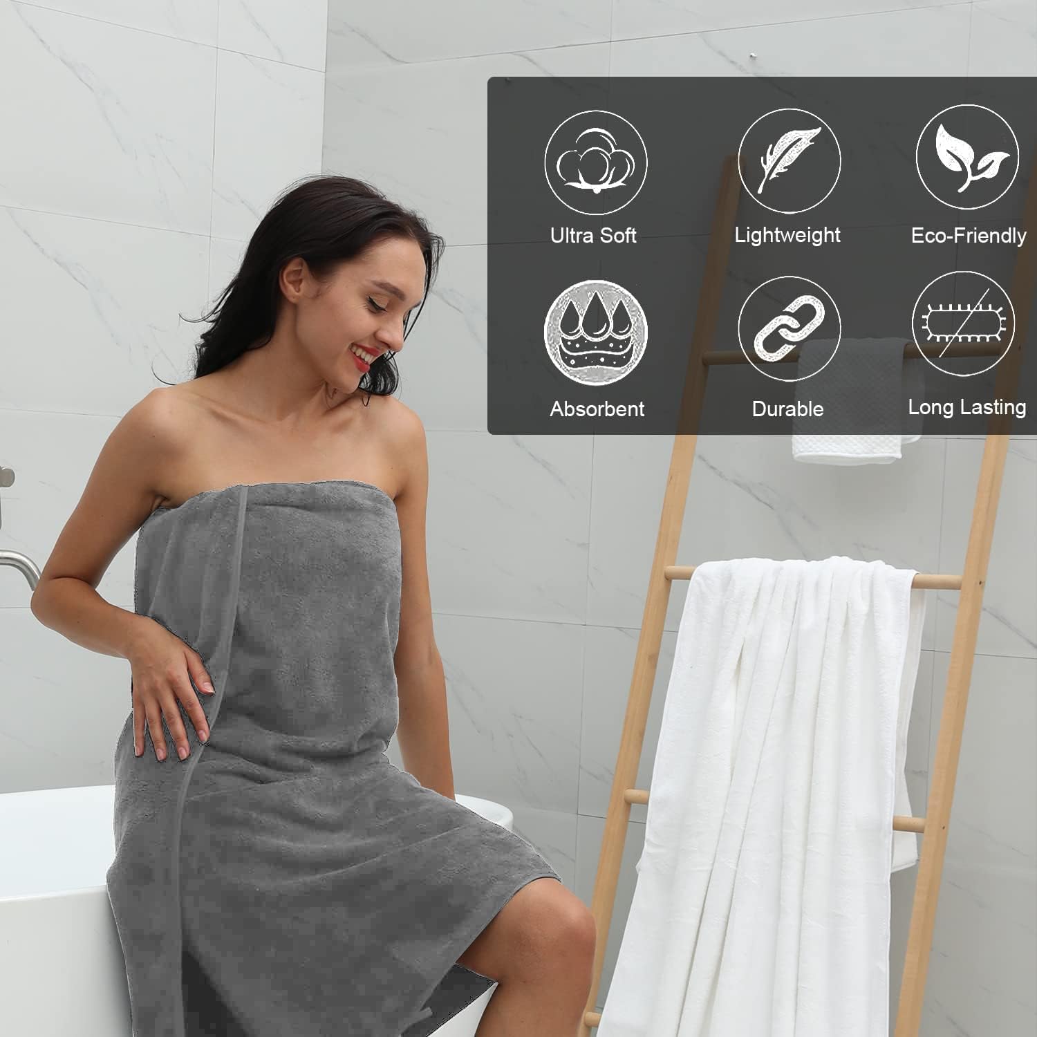 MINCHI 4-Piece Oversized Bath Towels Set - Ultra Soft & Highly Absorbent 600 GSM Bath Sheets (35