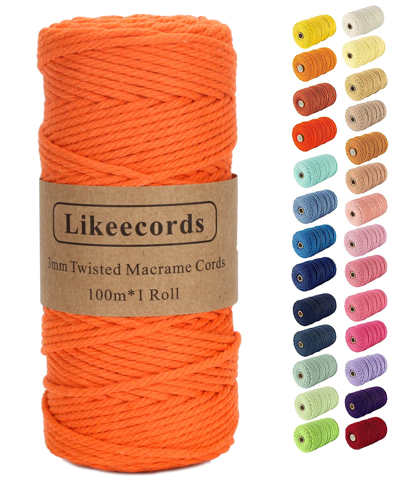 Natural White Macrame Cotton Rope Cord - 3mm x 328 Feet DIY Craft Twine String for Knitting, Plant Hangers, Wall Decor, Christmas & Wedding Decorations - Perfect for Boho Home Decor, Gift Wrapping and Handmade Jewelry Making