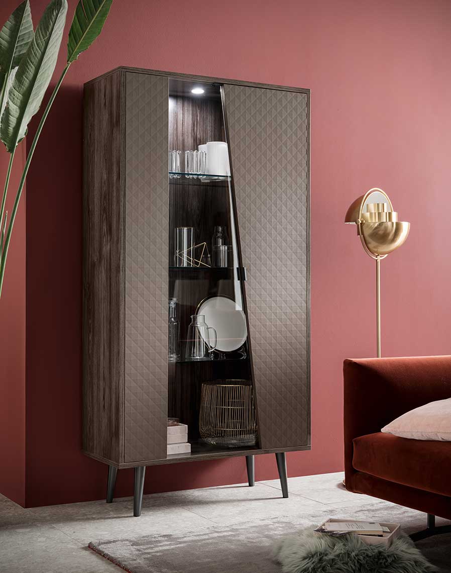 ALF FRIDA 2D Curio Cabinet - Glass Display Case for Collectibles, Antiques & Home Decor - Perfect for Living Room, Dining Room or Office Showcase