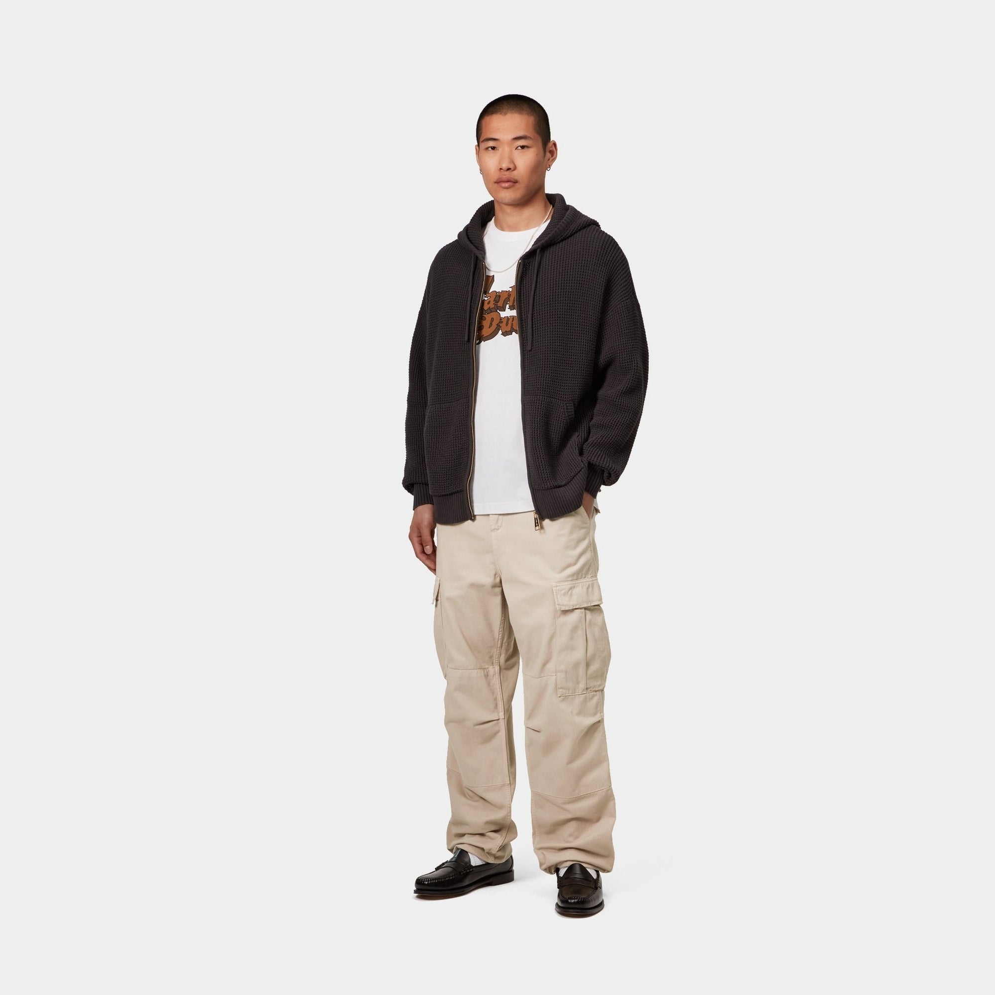 Men's Regular Fit Cargo Pants - Garment Dyed Twill Fabric | Fleur De Sel Color | Outdoor Work & Casual Wear