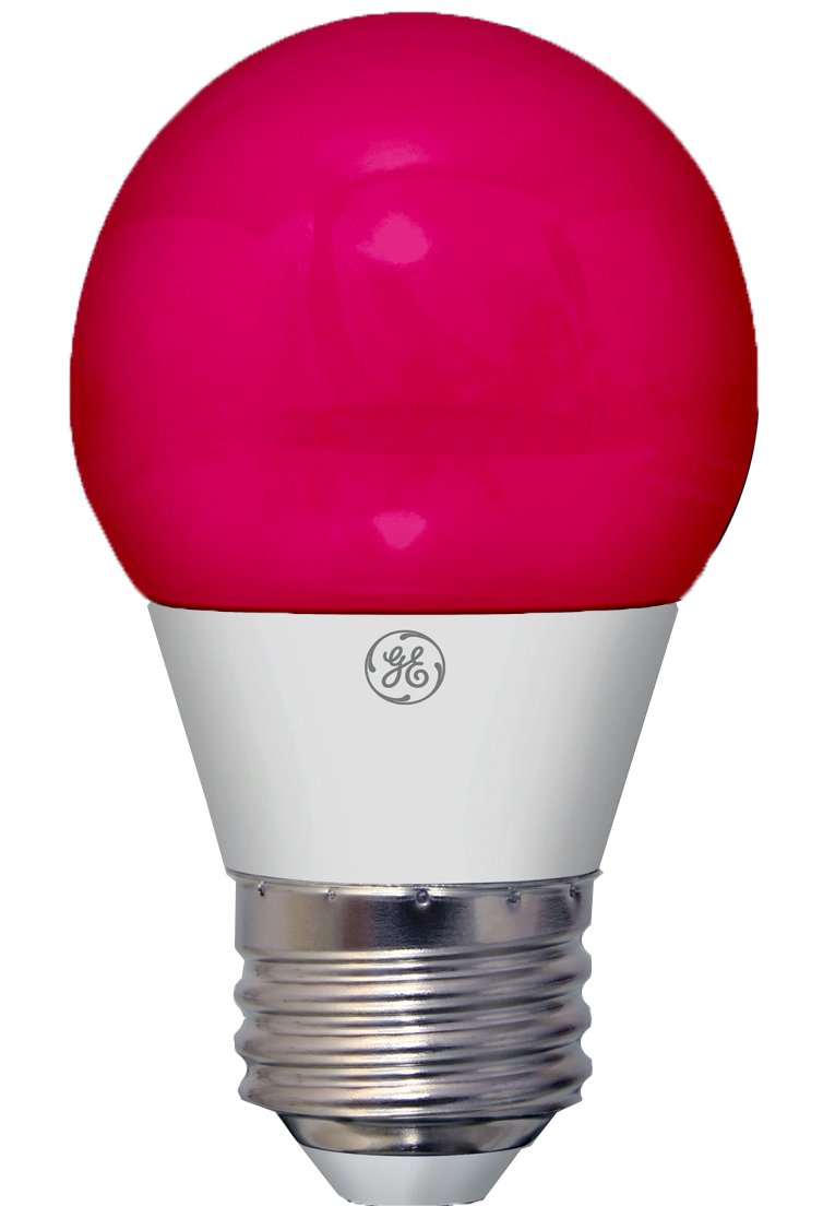 GE Lighting 92132 3-Watt Pink LED Party Light Bulb with Medium Base - 1 Pack | Perfect for Birthday Parties, Nightclubs & Home Decor