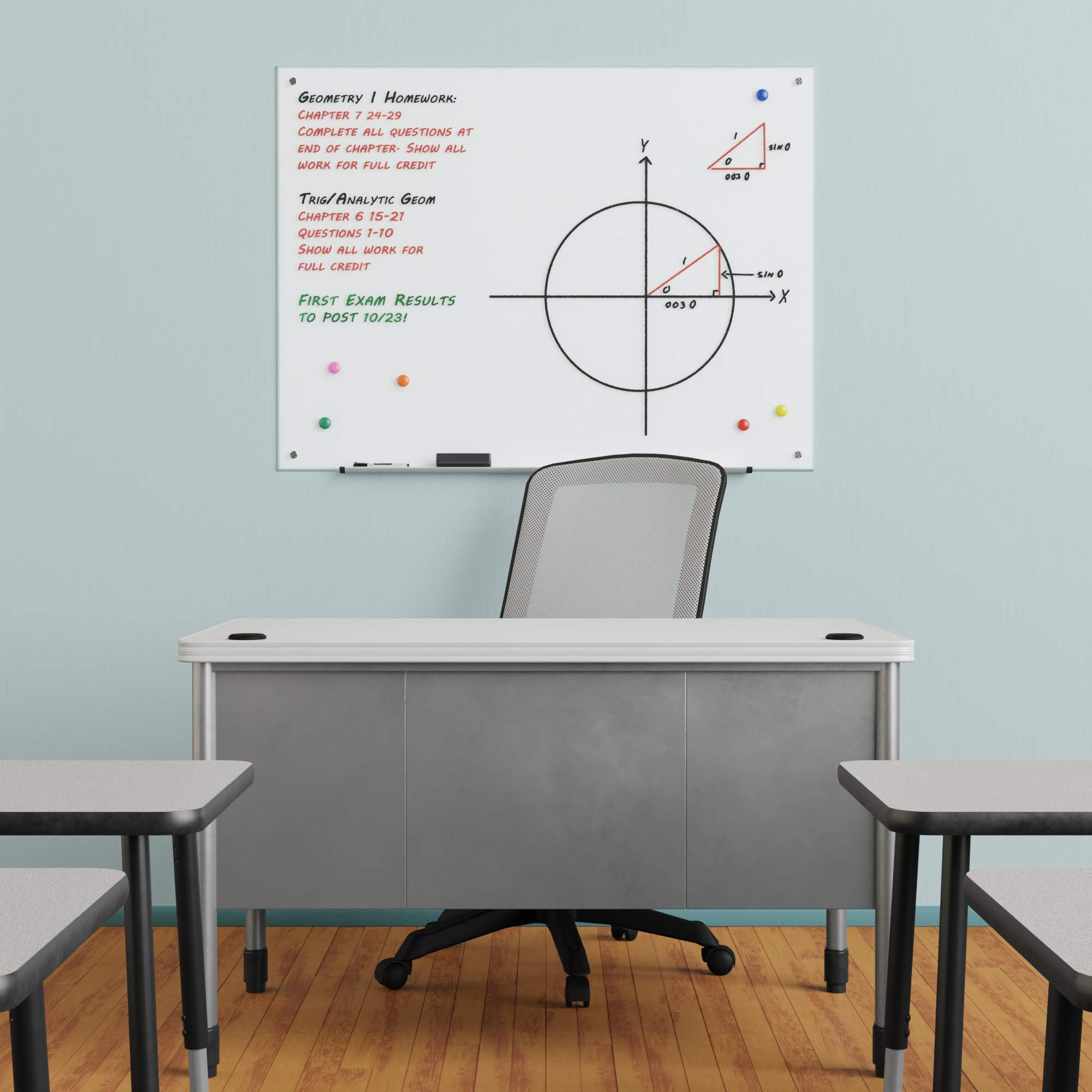 Amazon Basics Magnetic Glass Dry-Erase Board - 48