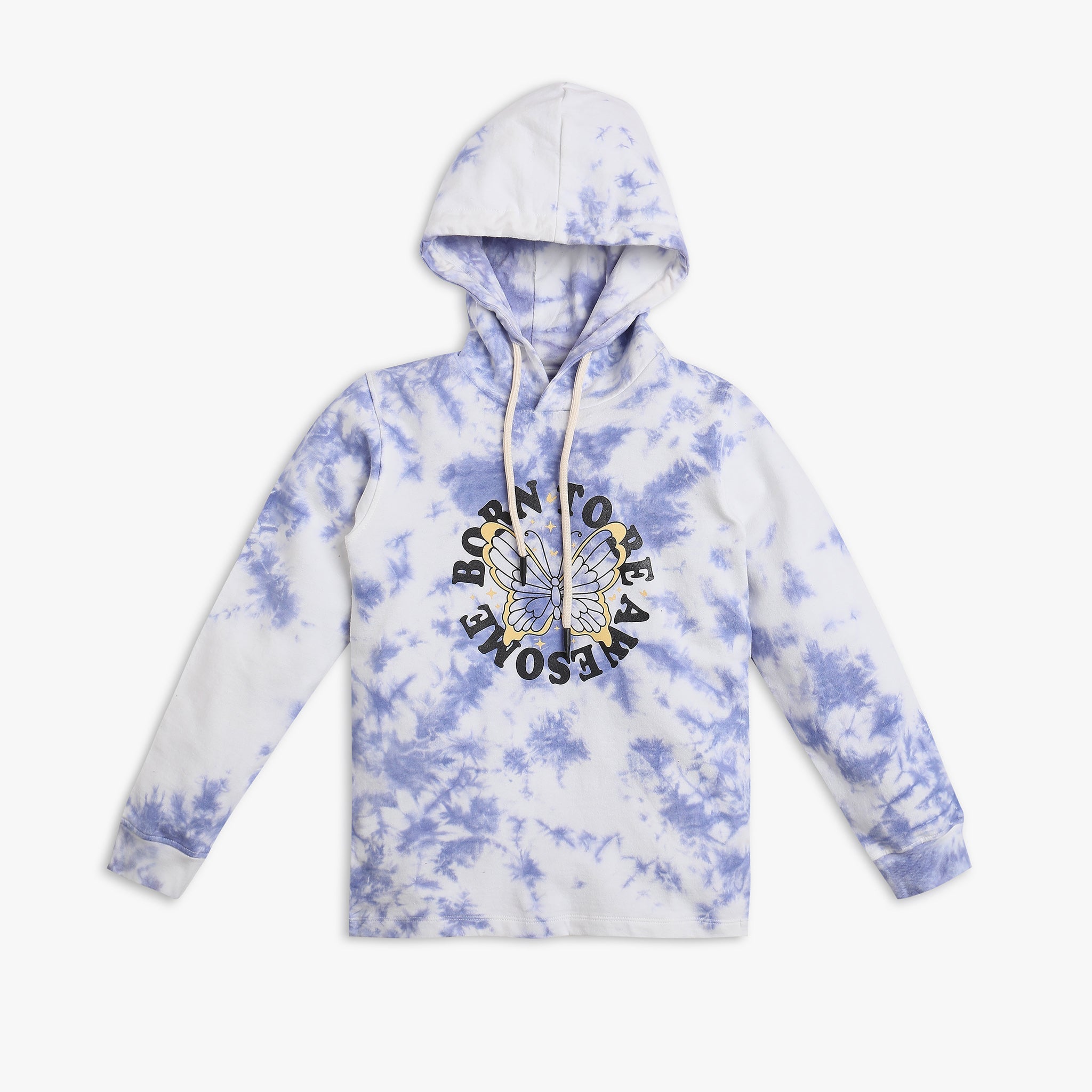 Girl's Regular Fit Tie Dye Sweatshirt - Soft Cotton Blend Tee for School, Playdates & Casual Wear | Trendy Kids Fashion