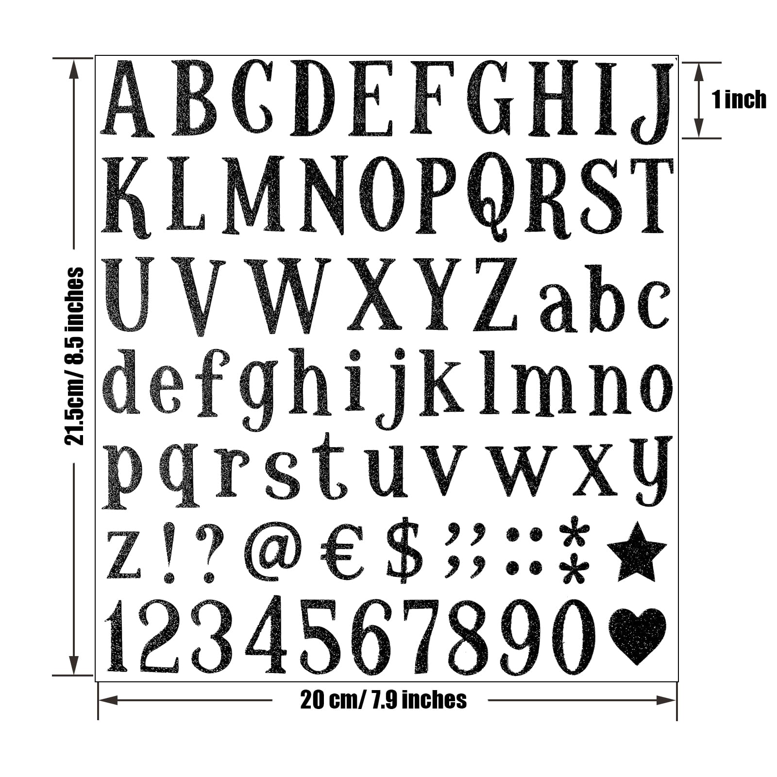 790 PCS Glitter Alphabet Letter Stickers - Self Adhesive Number & Letter Decals for Graduation Caps, DIY Crafts, Scrapbooking, Classroom & Home Decor - Perfect for Party Invitations, Gift Wrapping & School Projects