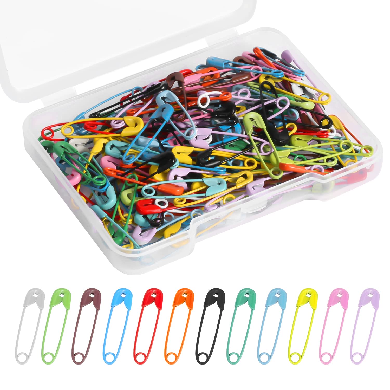 150pcs Colorful 19mm Mini Safety Pins for Clothes - Metal Sewing Pins for Clothing, Handicrafts, Jewelry Making - Perfect for DIY Projects, Emergency Repairs & Fashion Accessories