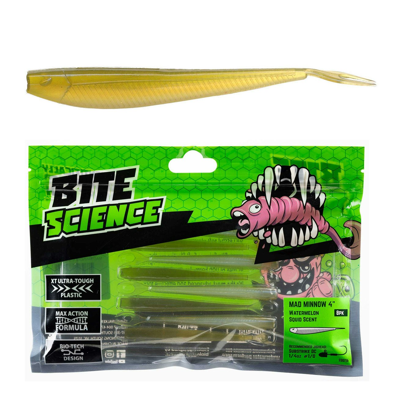 Bite Science Mad Minnow Fishing Lures - Top Bass & Trout Bait for Freshwater & Saltwater Fishing - Perfect for Casting, Trolling & Ice Fishing
