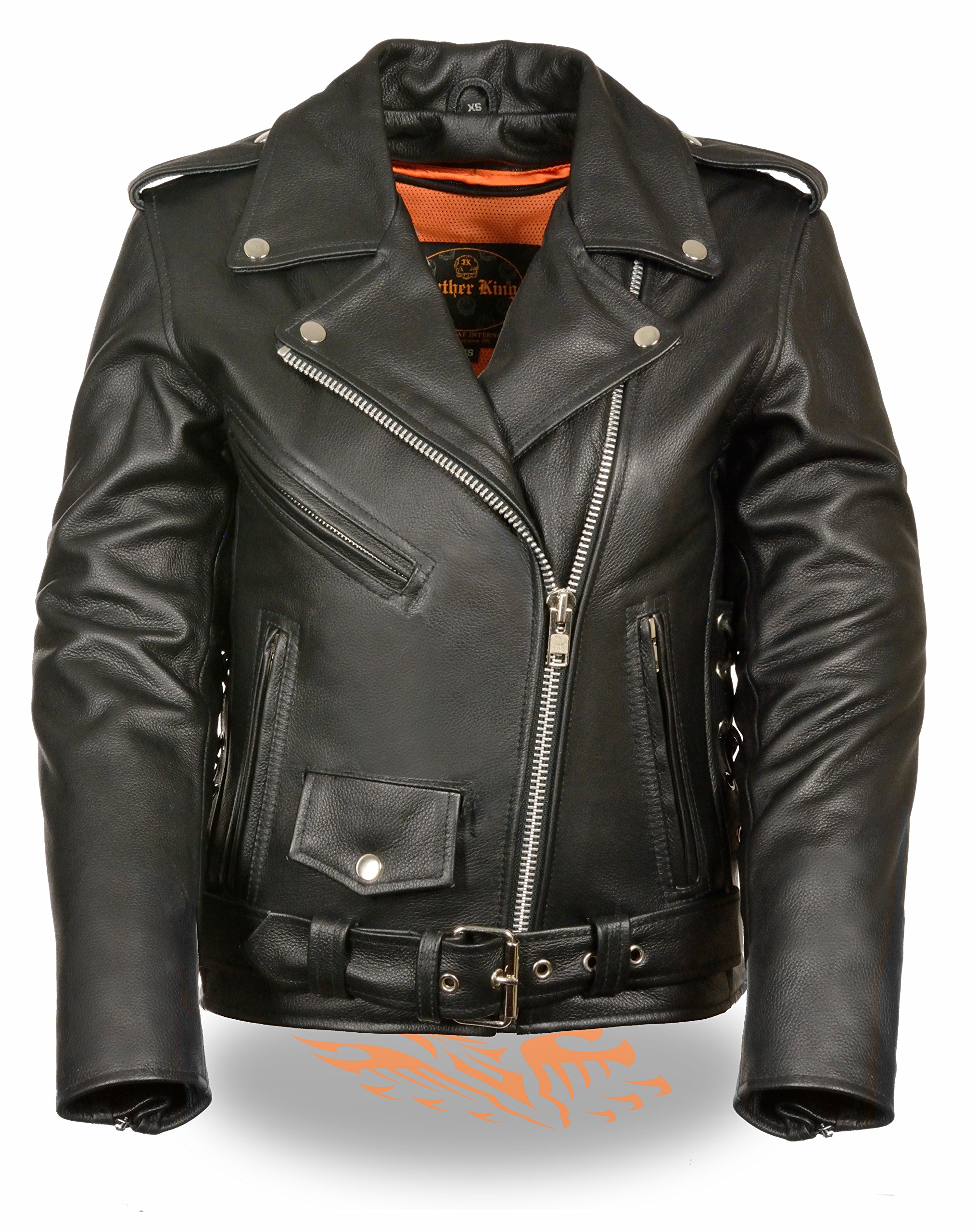 Milwaukee Leather LKL2700 Women's Classic Side Lace Motorcycle Jacket with Removable Zip-In Liner - Perfect for Riding, Commuting & Outdoor Adventures