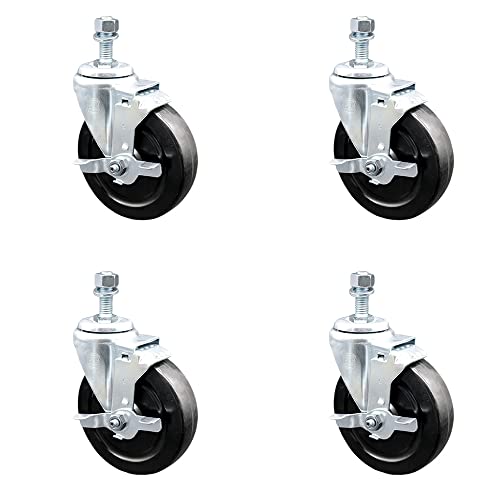 4 Swivel - Top Lock Brakes - Black