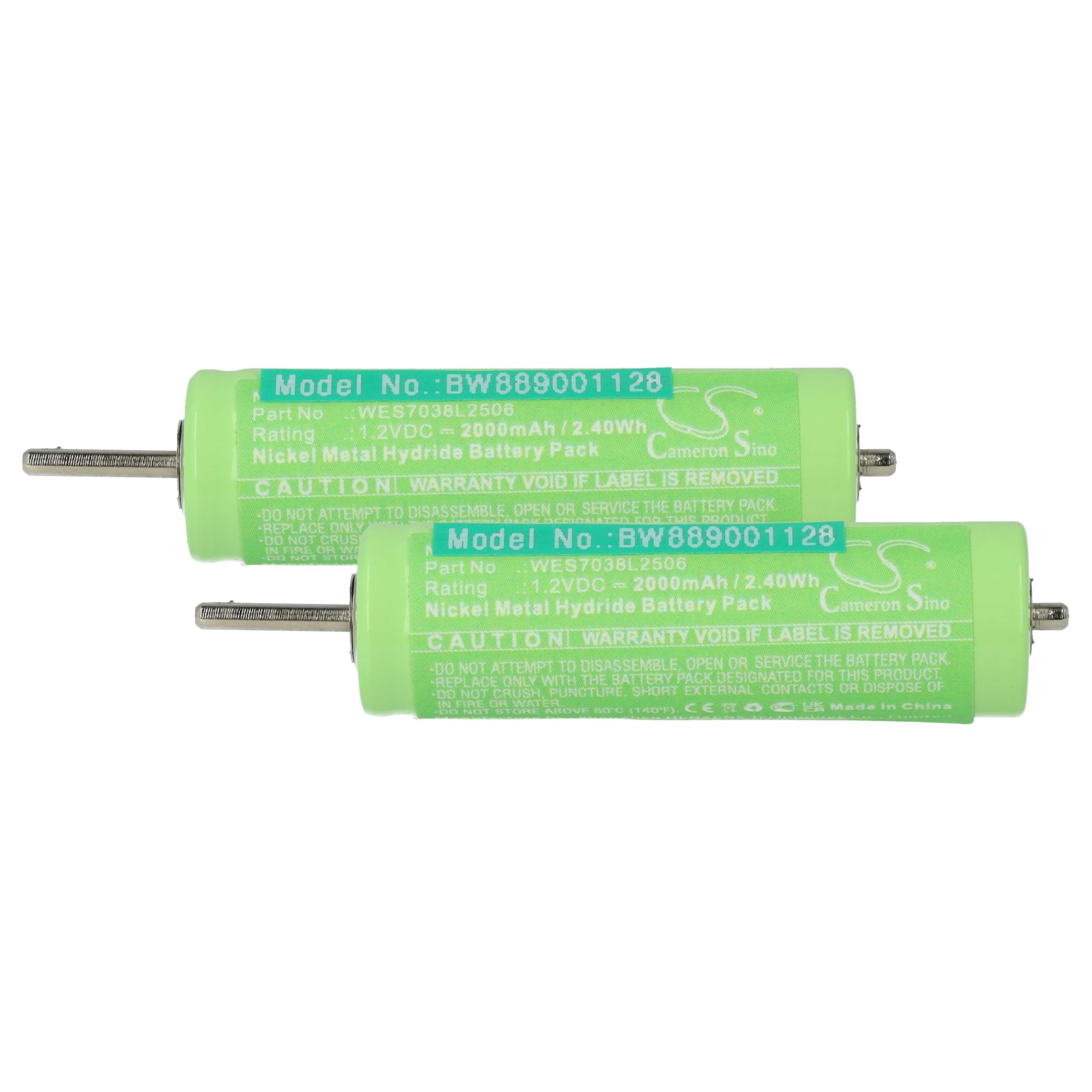 2 Pack Replacement Battery for Panasonic ES-RT17, ES-RT40, ES-RT31, ES-RT33, ES-RT30, ES-RL21 Electric Shaver - 2000mAh 1.2V NiMH Rechargeable Batteries - Perfect for Travel & Daily Shaving Needs