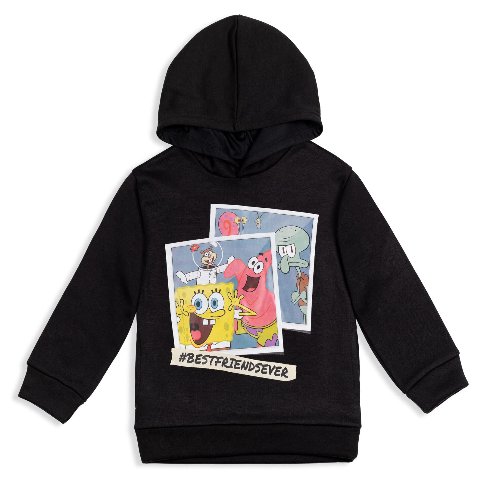 SpongeBob SquarePants Character Hoodie - Squidward, Plankton & Patrick Print - Soft Cotton Pullover for Toddlers & Kids - Perfect for Cartoon Lovers & Nickelodeon Fans