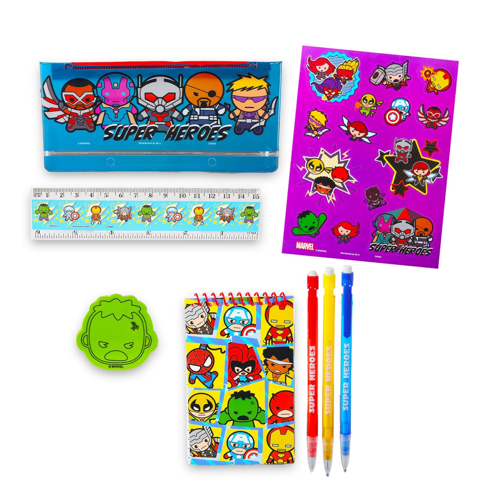 Marvel Avengers School Supplies 11-Pc Bundle for Kids