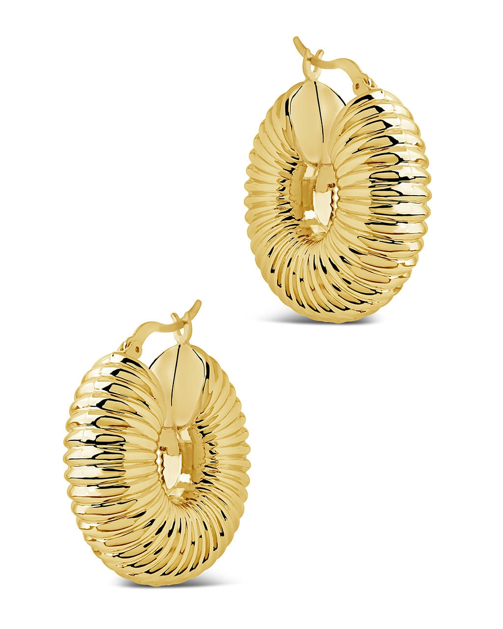 Chic Ribbed Statement Hoop Earrings for Women - Trendy Gold & Silver Hollow Hoops - Perfect for Parties, Date Nights & Everyday Wear
