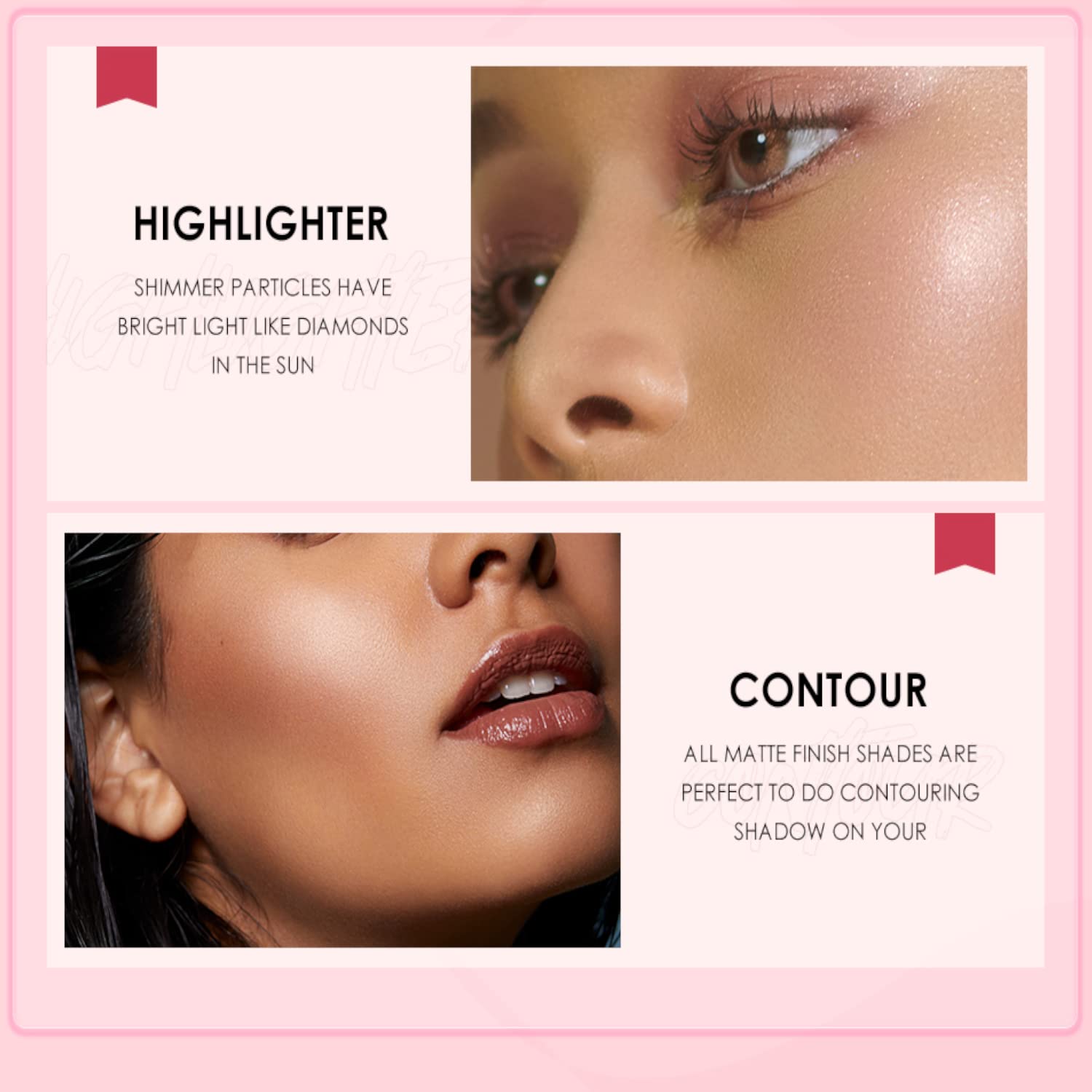 VARS LONDON Highlighter & Bronzer Palette - Nude Face Contour Makeup Kit with Shimmering Glow | LAKU HIGHLIGHTER SH02 | Perfect for Daily Makeup, Party Glam & Photoshoots