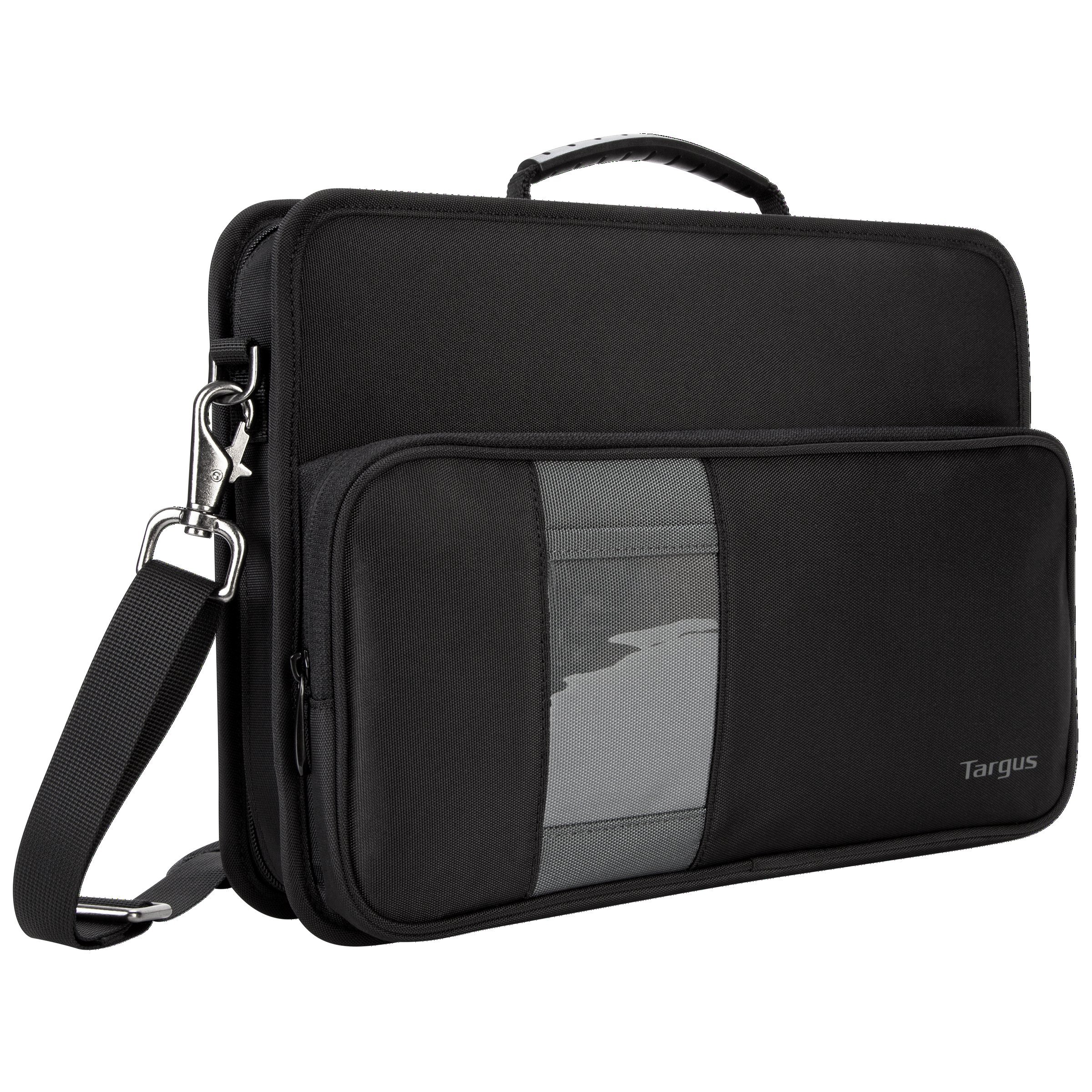 Targus Work-In Case Business Laptop Shoulder Bag - Compact Design for MacBook/Notebook, Front Pocket, Adjustable Shoulder Strap, Protective Sleeve for 11.6-Inch Laptop, Black (TKC001) - Ideal for Commuting, Business Travel, and Everyday Use