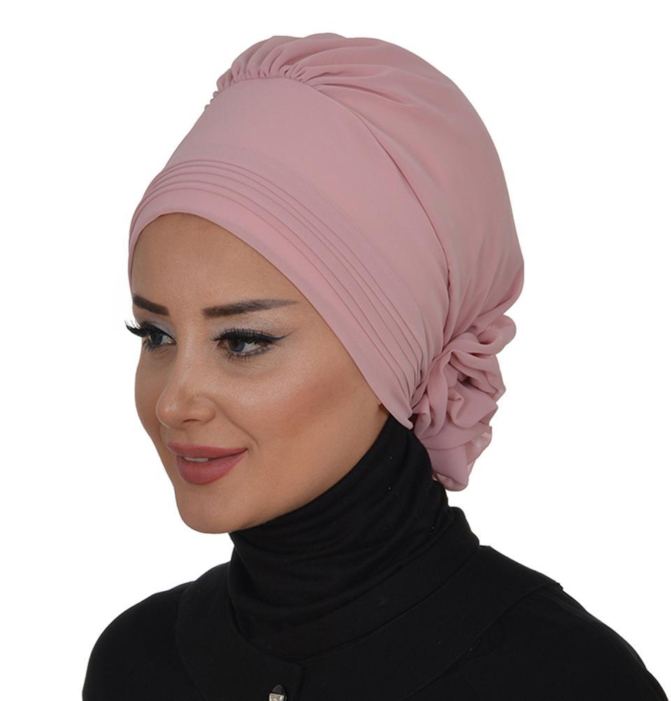 Powder Pink Instant Chiffon Turban Hijab - Soft & Breathable Muslim Headscarf for Women - Perfect for Daily Wear, Prayer, and Special Occasions